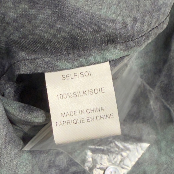 Haute Hippie Snake Skin Print Sheer Silk Shirt Blouse Top Sz Large - Picture 5 of 5
